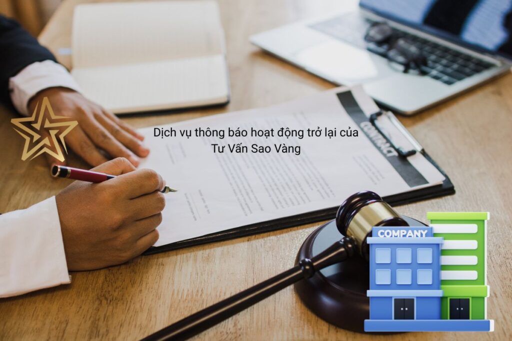Dịch vụ thông báo hoạt động trở lại của Tư Vấn Sao Vàng Dịch vụ thông báo hoạt động trở lại của Tư Vấn Sao Vàng